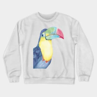 Watercolor keel-billed toucan painting bird Crewneck Sweatshirt